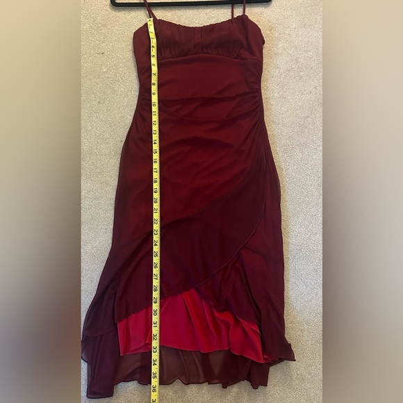 Ruby Rox Red Layered Mesh Dress. - Picture 12 of 16